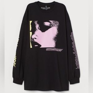 H&M x Ariana Grande Sweetener Tour Long Sleeve Black T Shirt
